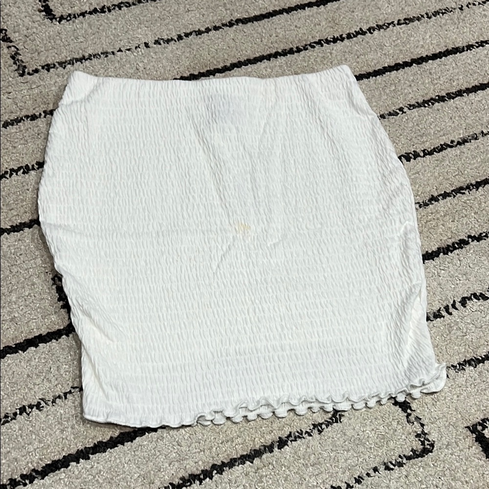 White Textured Women's Skirt